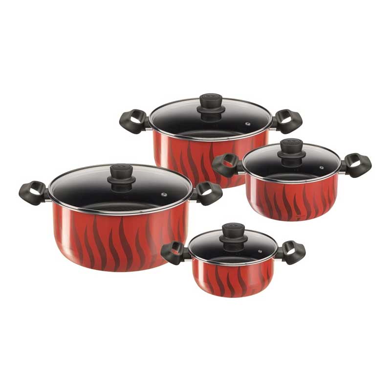 TEFAL Tempo Flamme 8 pc set stewpots 18/22/26/30cm  C3079082