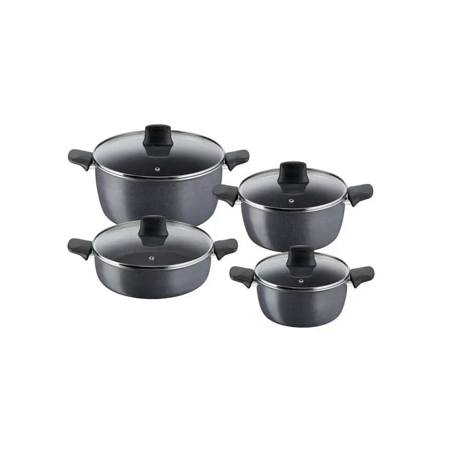 Tefal Hard Stone – 8 piece Set – Safe non Stick Enamel Coating – D4549283