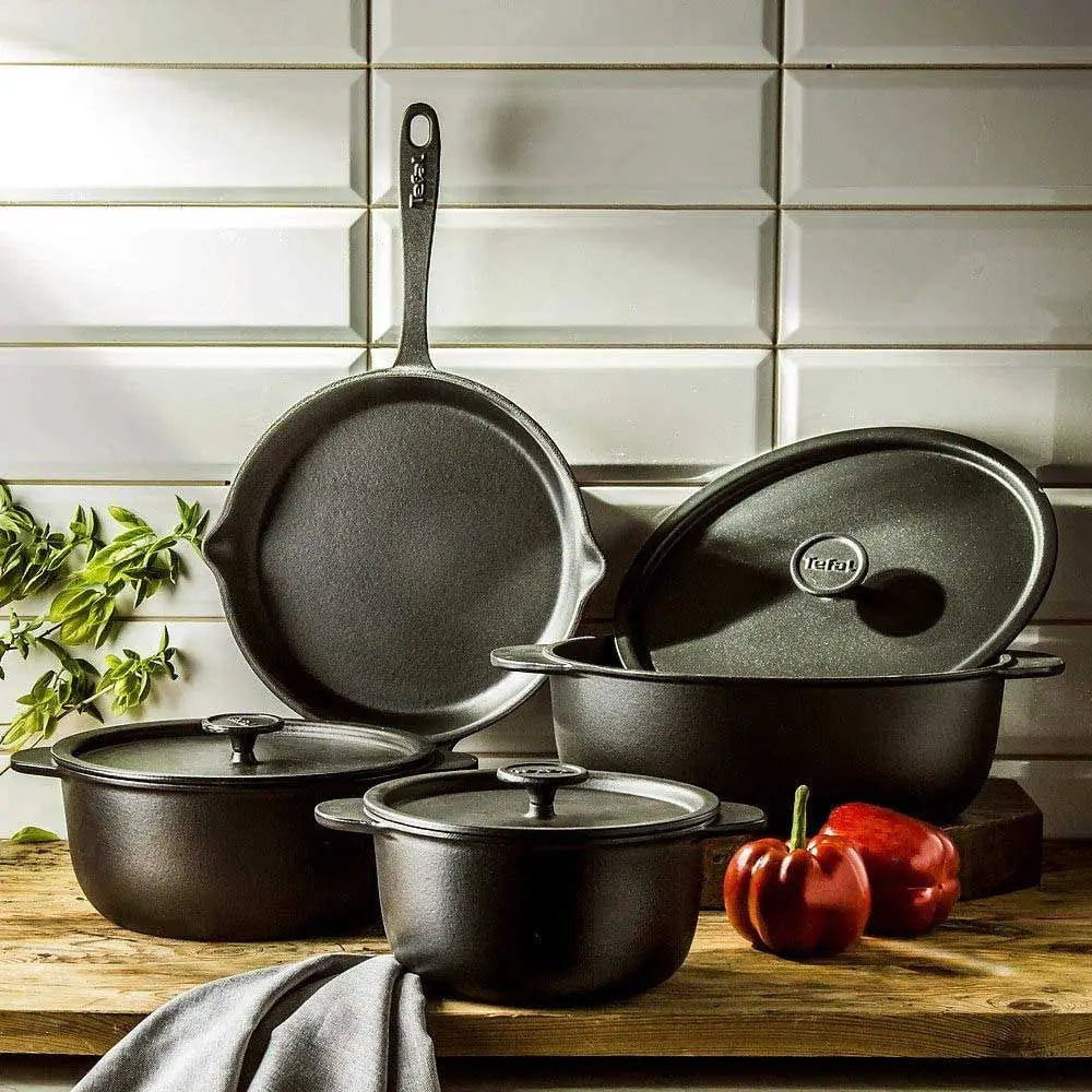 TEFAL Tradition Cast Iron 26 cm Frypan, Black, E2250504