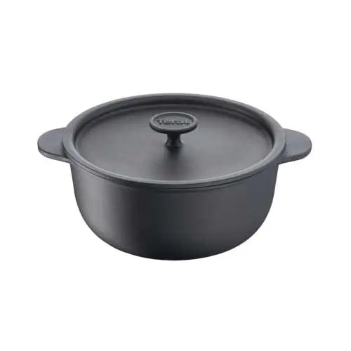 TEFAL Tradition Cast Iron 24 cm Casserole with Lid, Black, E2254604