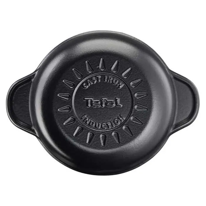 TEFAL Tradition Cast Iron 24 cm Casserole with Lid, Black, E2254604