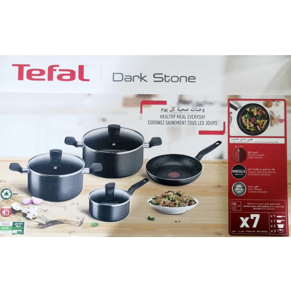 Tefal SuperCook Dark Stone 7 pieces Set Mineralia