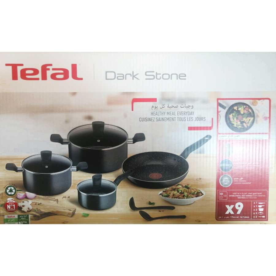 Tefal SuperCook Dark Stone 9 pieces Set Mineralia