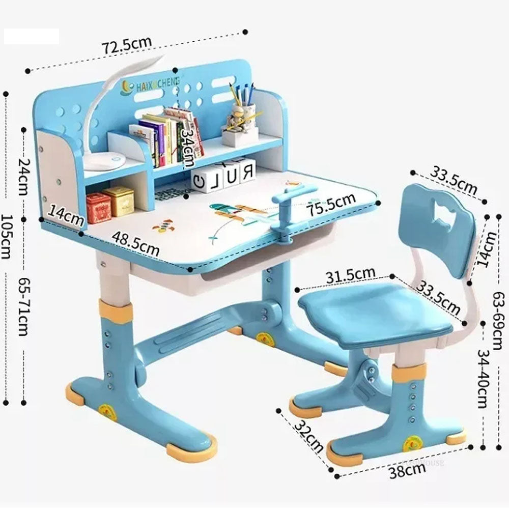 (Net) Children's Study Table Primary School Desk Liftable Plastic Student Writing Kids Table Household Desk and Chair Set for Kids