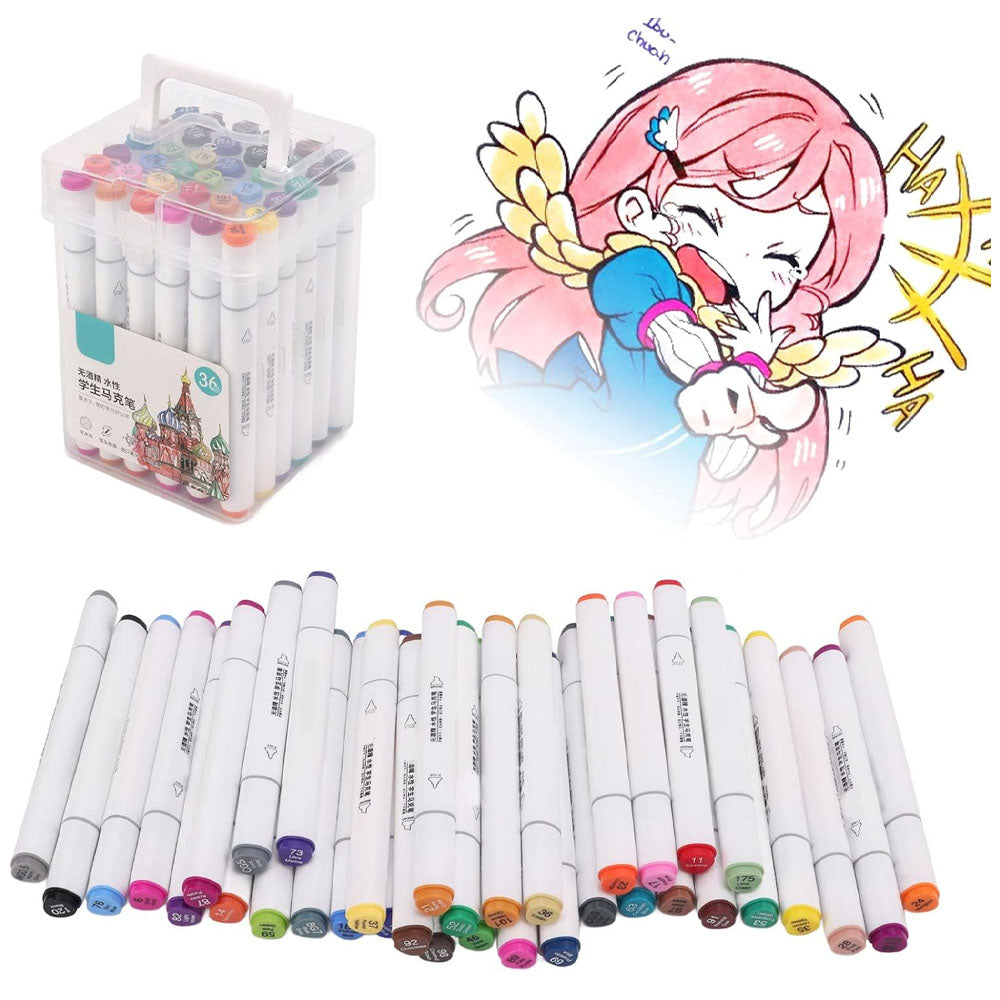 (Net) Portable Double-Headed Marker Pen Food Grade Water-Based Marker Pen 36 Pcs