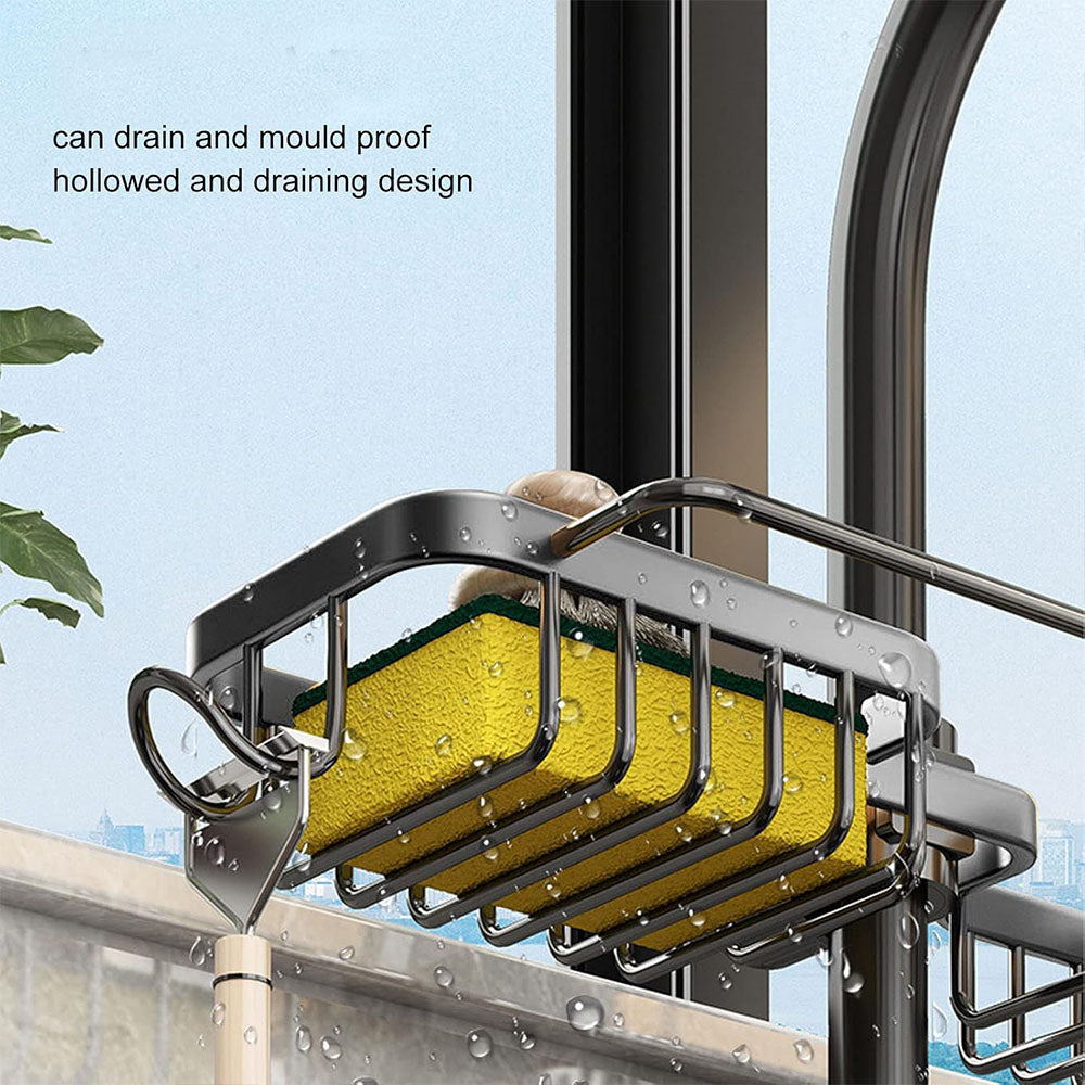 (Net) Aluminum Faucet Hanging Rack, Kitchen Sink Faucet Shelf