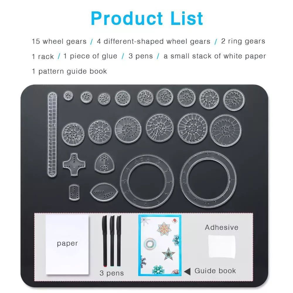 (Net) Spirograph Standard Stationery Design Ruler