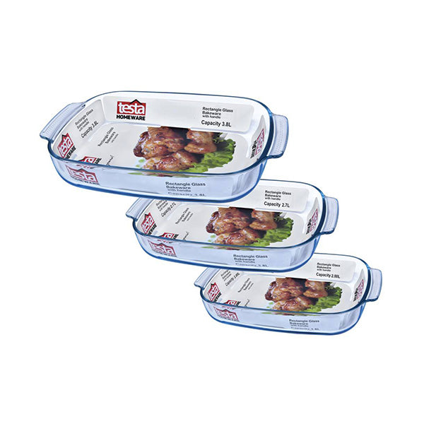 Testa, Glass Bakeware Rectangle with Handle - 115