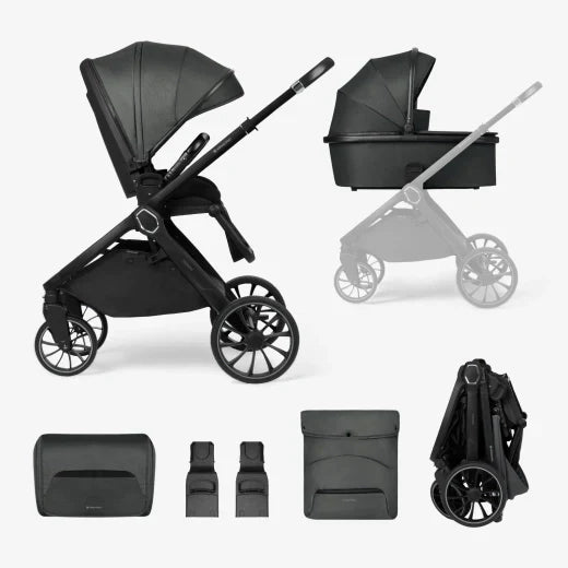 Kikkaboo - Stroller 2in1 Travel System - with carrycot Tiffany - Dark Grey - 2024