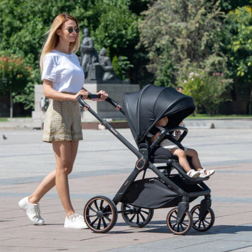 Kikkaboo - Stroller 2in1 Travel System - with carrycot Tiffany - Dark Grey - 2024
