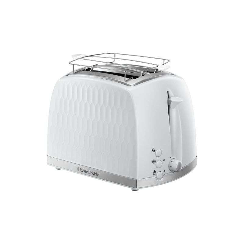 Honeycomb White 2 Slice Toaster By Russell Hobbs