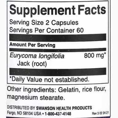 Swanson Tongkat Ali, Libido and Hormone Booster 120 Tablets