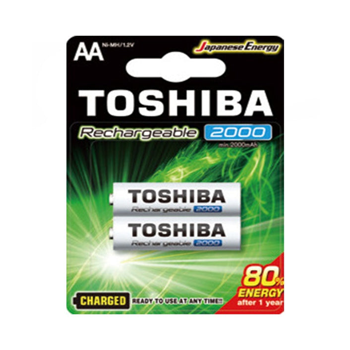 Toshiba Rechargeable Battery AA 2000mAh 2 Pack