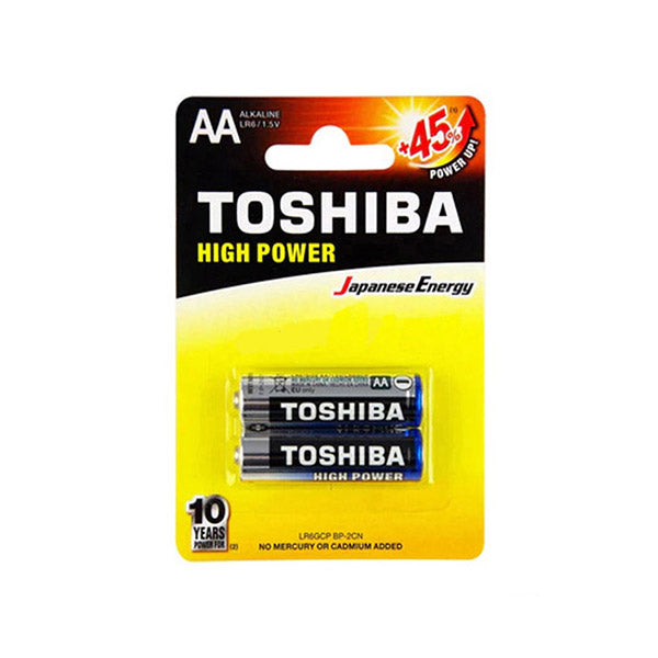 Toshiba Size AA High Power Alkaline Batteries 2 Pack LR06