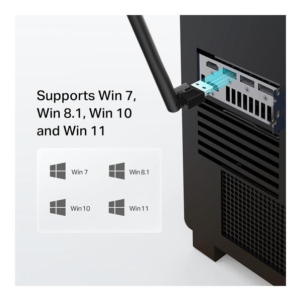 TP-Link, TP-Link USB Bluetooth Adapter for PC, Bluetooth 5.3 Long Range Receiver, Plug and Play, Adjustable Antenna, Supports Windows 11/10/8.1/7 for Desktop, Laptop, PS5/PS4/Xbox Controller, UB500 Plus