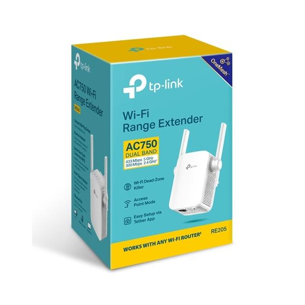 TP-Link, AC750 Mesh Wi-Fi Range Extender, RE205