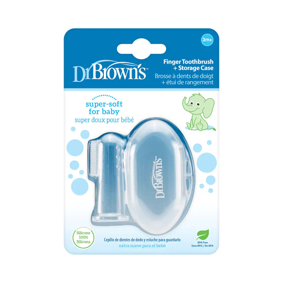 DrBrown's - Silicone Finger Toothbrush With Case - Transparent