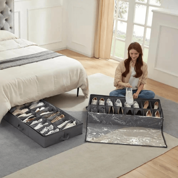 Under-Bed Shoe Storage | Mess-Free & Dust-Proof - Medaid International
