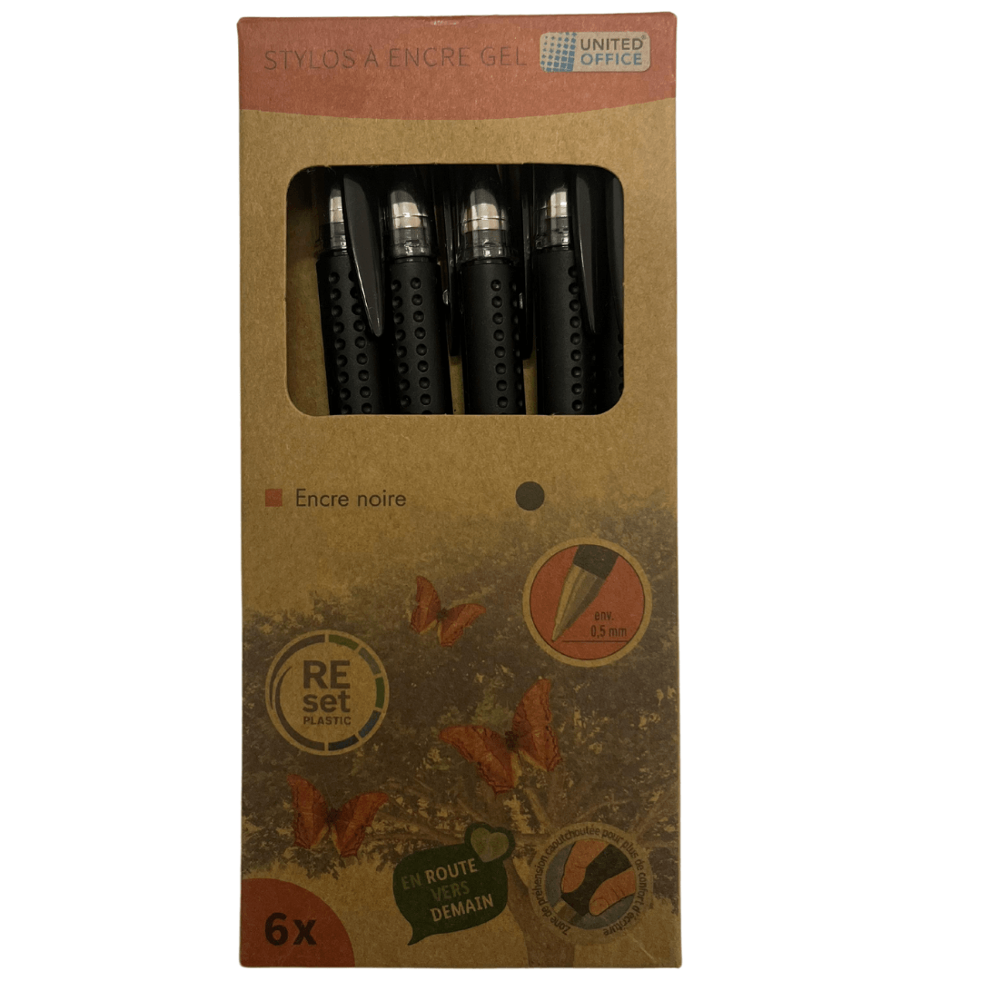 United Office® 6pc Gel Pen Set | 0.5mm Fine Precision