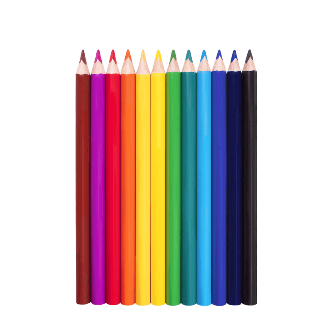 UNITED OFFICE Jumbo Colored Pencils, 12 Pieces