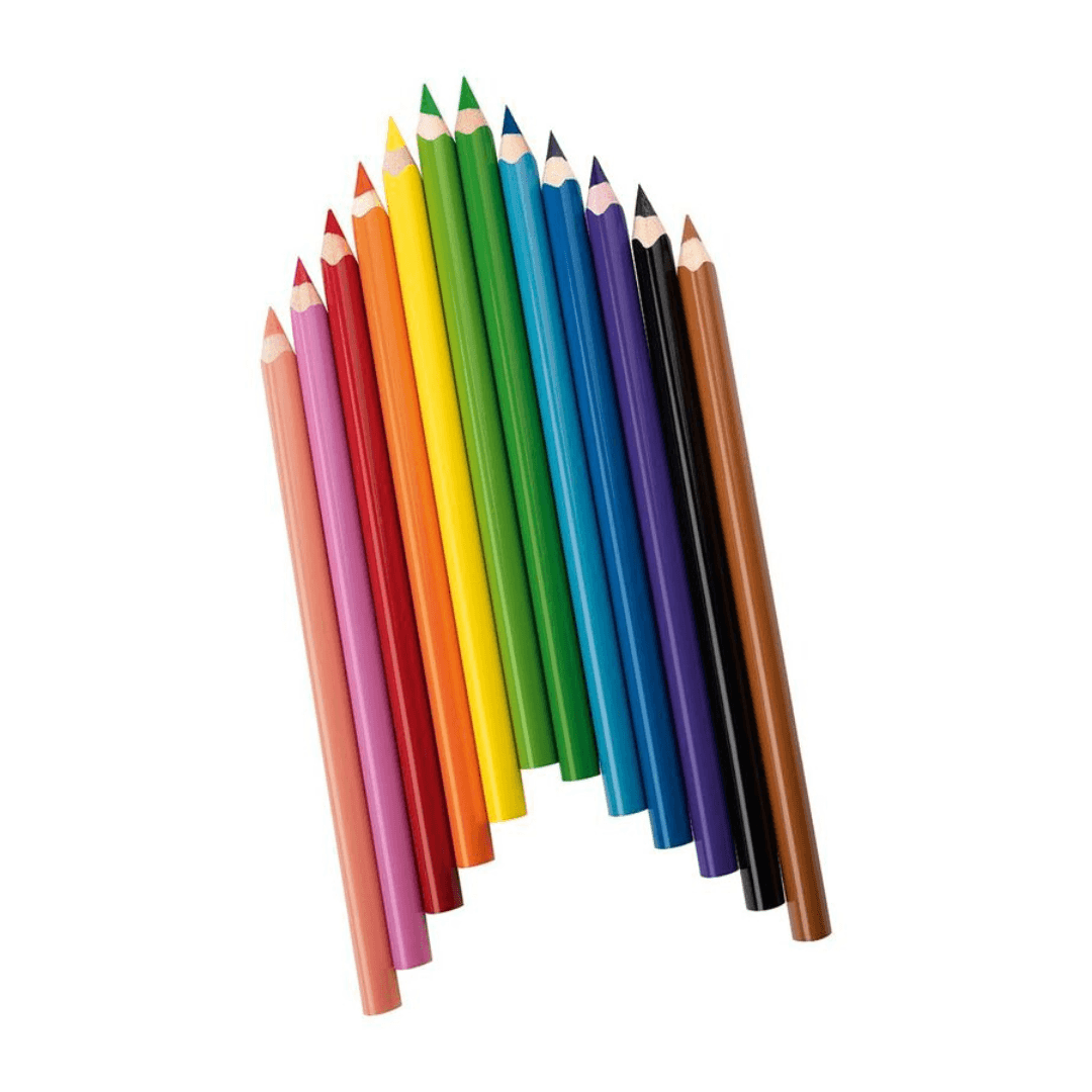 UNITED OFFICE Jumbo Colored Pencils, 12 Pieces