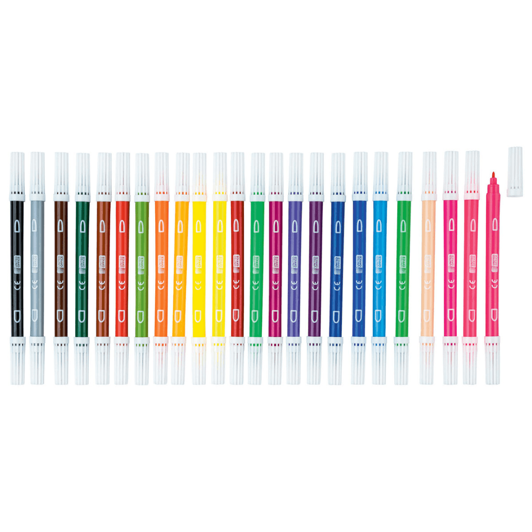 UNITED OFFICE® Double Tip Markers  24 Pieces