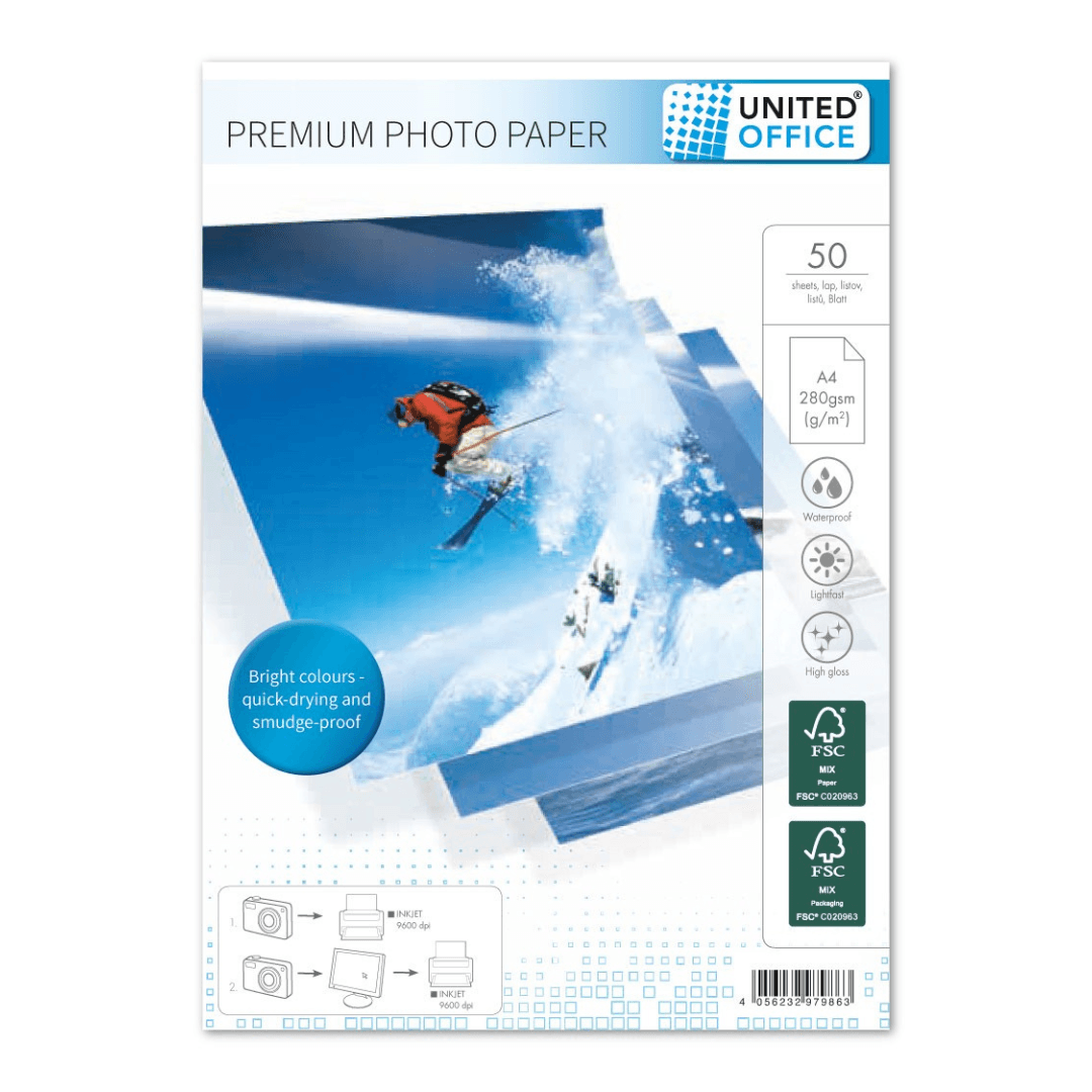 UNITED OFFICE® Photo Paper Ink Jet Super 50 Pieces Lebanon"
