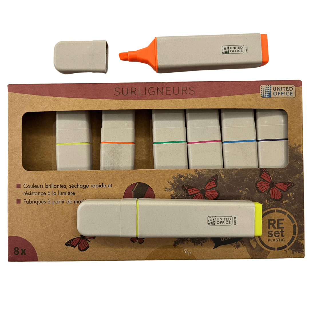 United Office® 8pc Recycled Highlighter Set