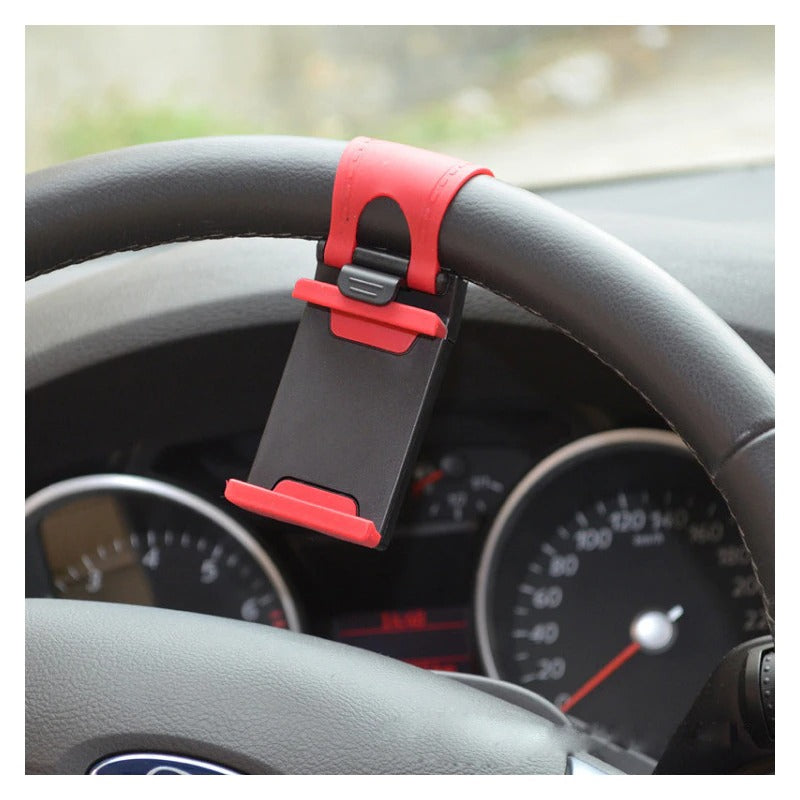 Universal Car Steering Wheel Mobile Phone Holder Mount Buckle Socket Holder Bike Clip Navigation