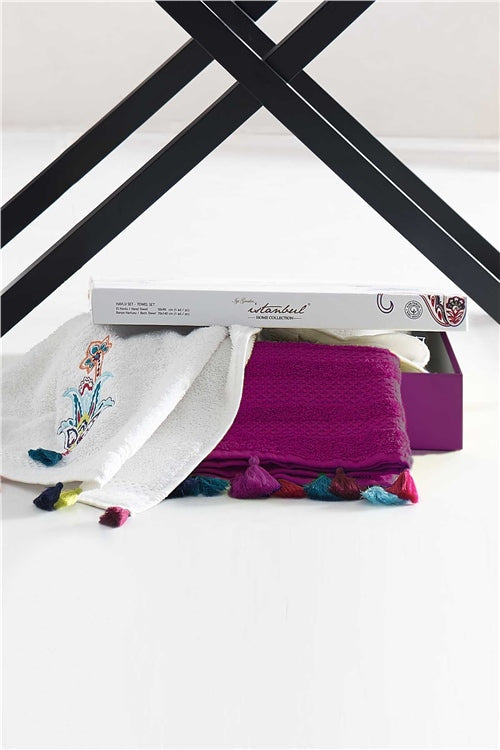 Style up towel set fushia