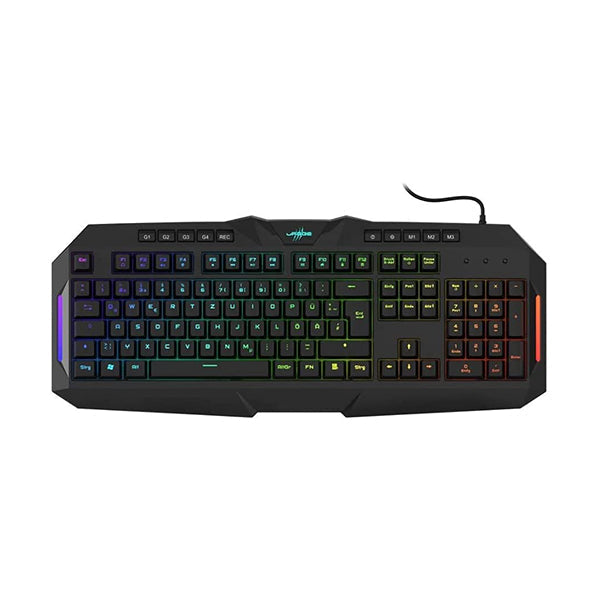 uRage Exodus 700 Semi Mechanical Gaming Keyboard Black Semi-Mechanical Switches Fully Fragable Anti-Ghosting Macro Keys WIN-Lock RGB Lighting 10 million strokes 47 x 19 x 3.5 cm