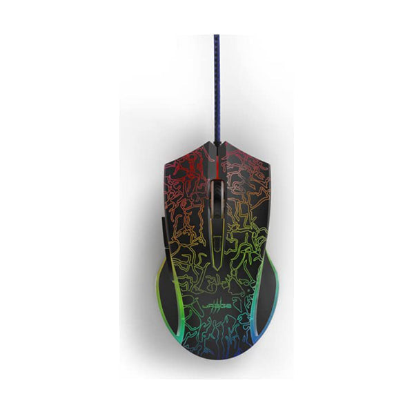 uRage Reaper 220 Illuminated Gaming Mouse - Non-Slip Wired Gaming Mouse with Omron Click Switches, 4800 dpi Avago Sensor and 6 Programmable Buttons