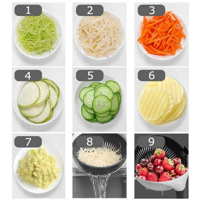 Smart Vegetable Slicer & Strainer Bowl | 9-in-1 - Medaid International