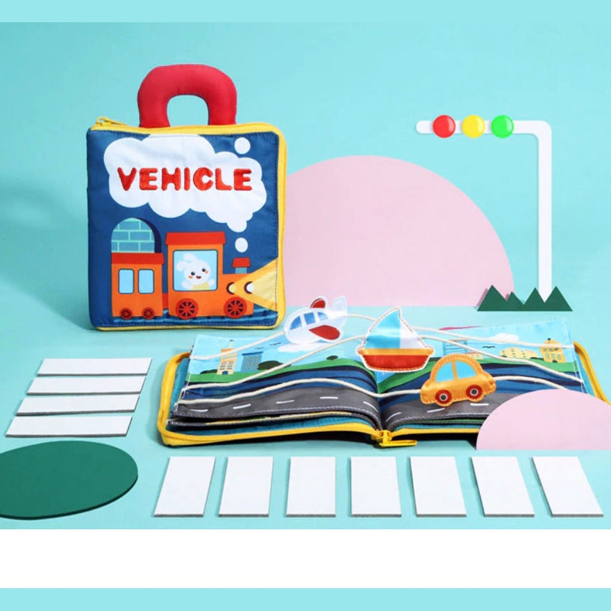 Tumama Kids - Baby Quiet Book - Vehicle Cloth Book