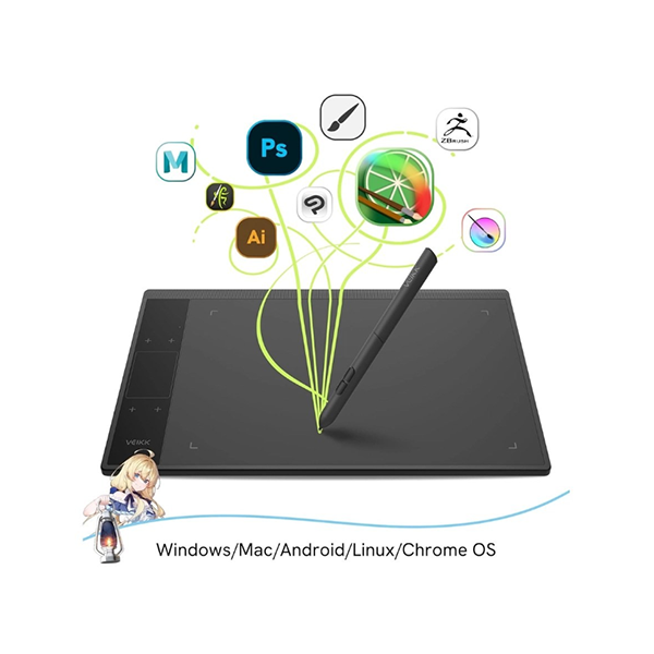 VEIKK A30 V2 Drawing Tablet 10×6 Inch Graphics Tablet with Battery-Free Pen and 8192 Professional Levels Pressure