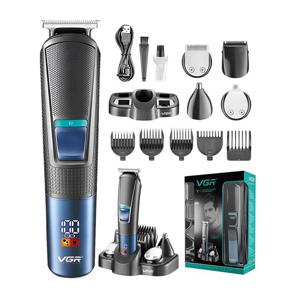 VGR V-108 Professional 10 in 1 Grooming Kit with LED Display, All-in-one Trimmer for Men, Suitable for Face, head, Nose,  Ear & Body Grooming, 120 min Runtime