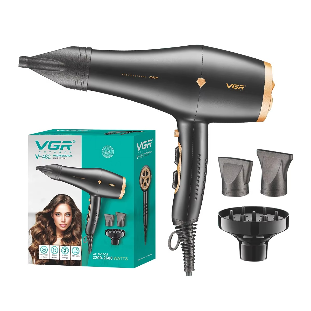 VGR V462 Professional Hair Dryer 2200-2600W
