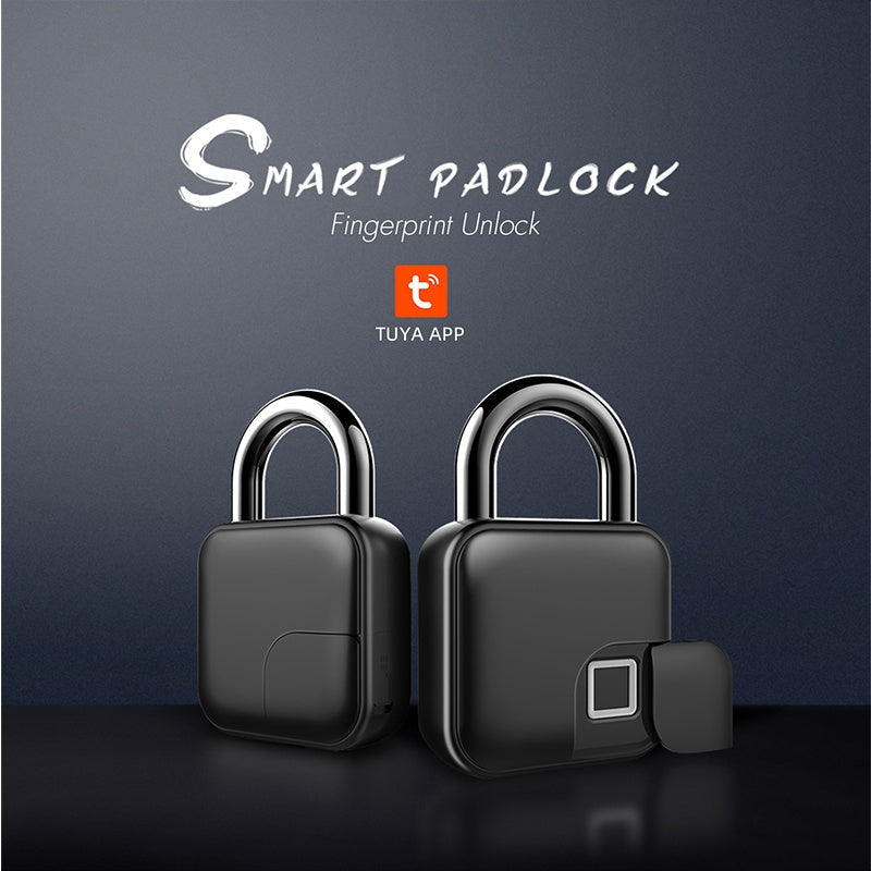 Tuya Fingerprint Padlock Portable Keyless Bag Luggage Lock Waterproof USB Rechargeable Bluetooth-compatible for Indoor Outdoor