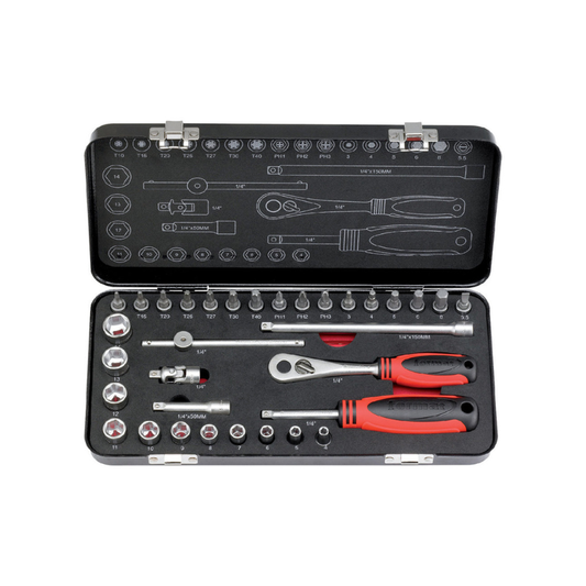 Socket set 1/4″ 33 pieces for TORX by Format Germany