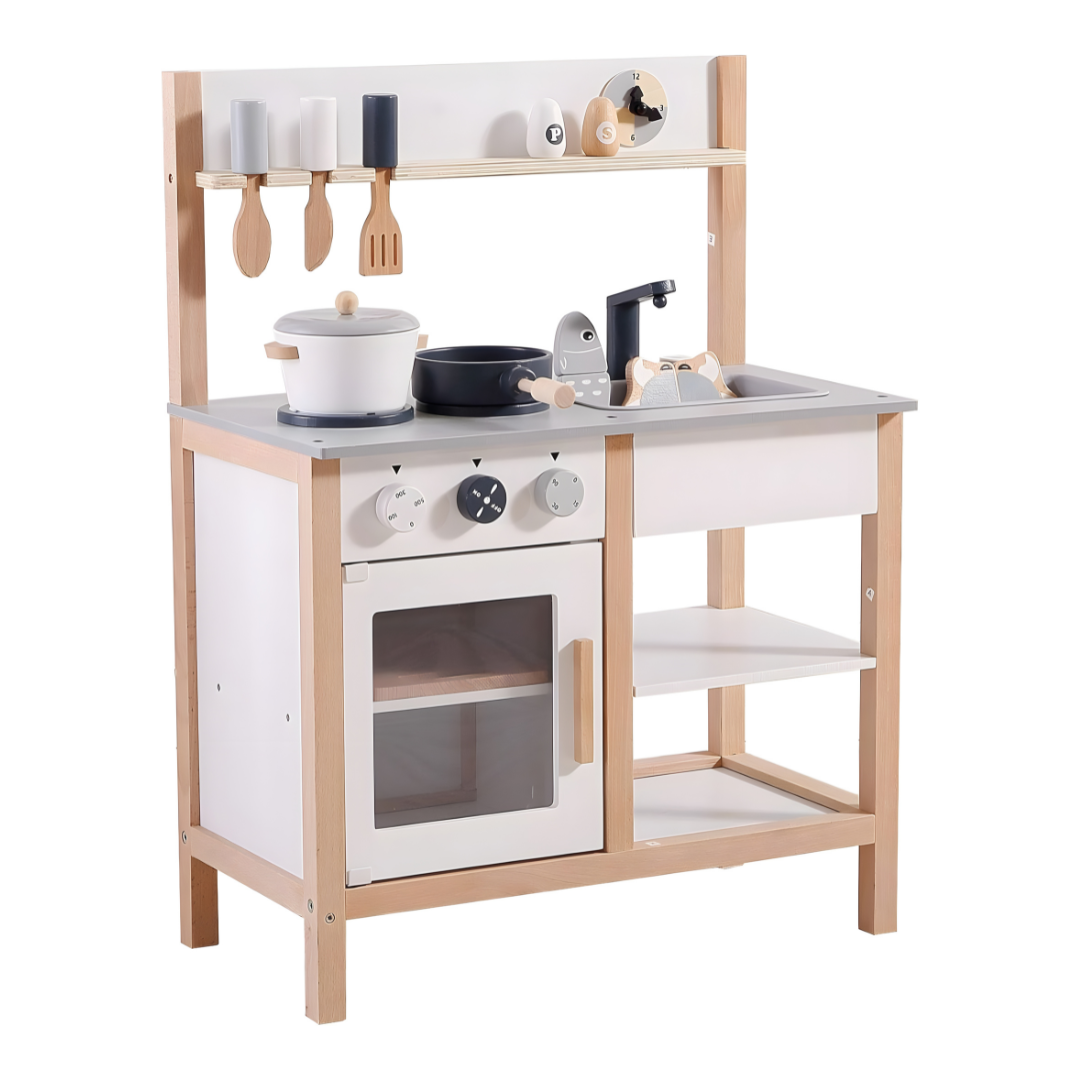 Wooden kitchen Toy Set For 3-6-Year-Old Boys And Girls