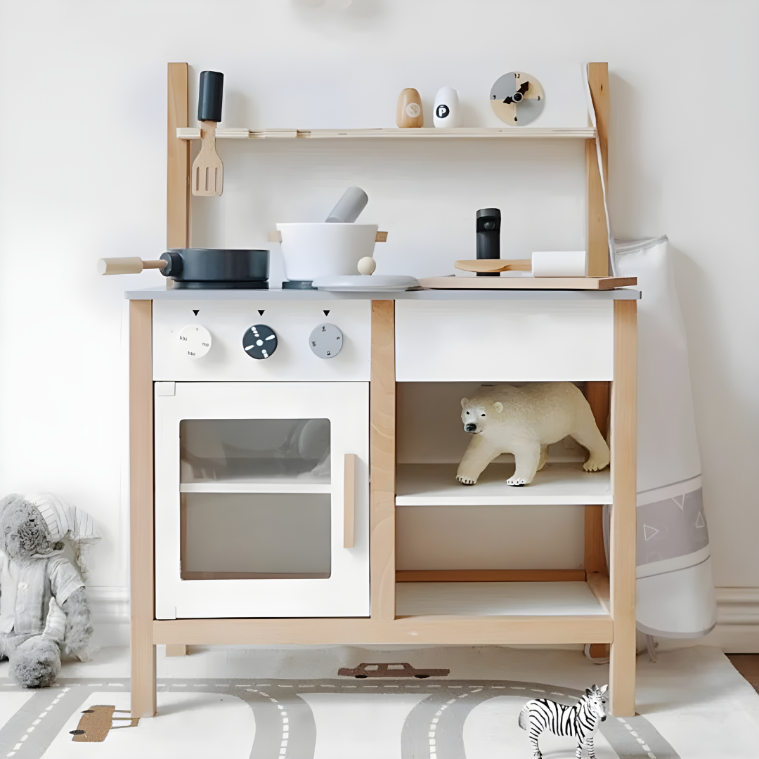Wooden kitchen Toy Set For 3-6-Year-Old Boys And Girls