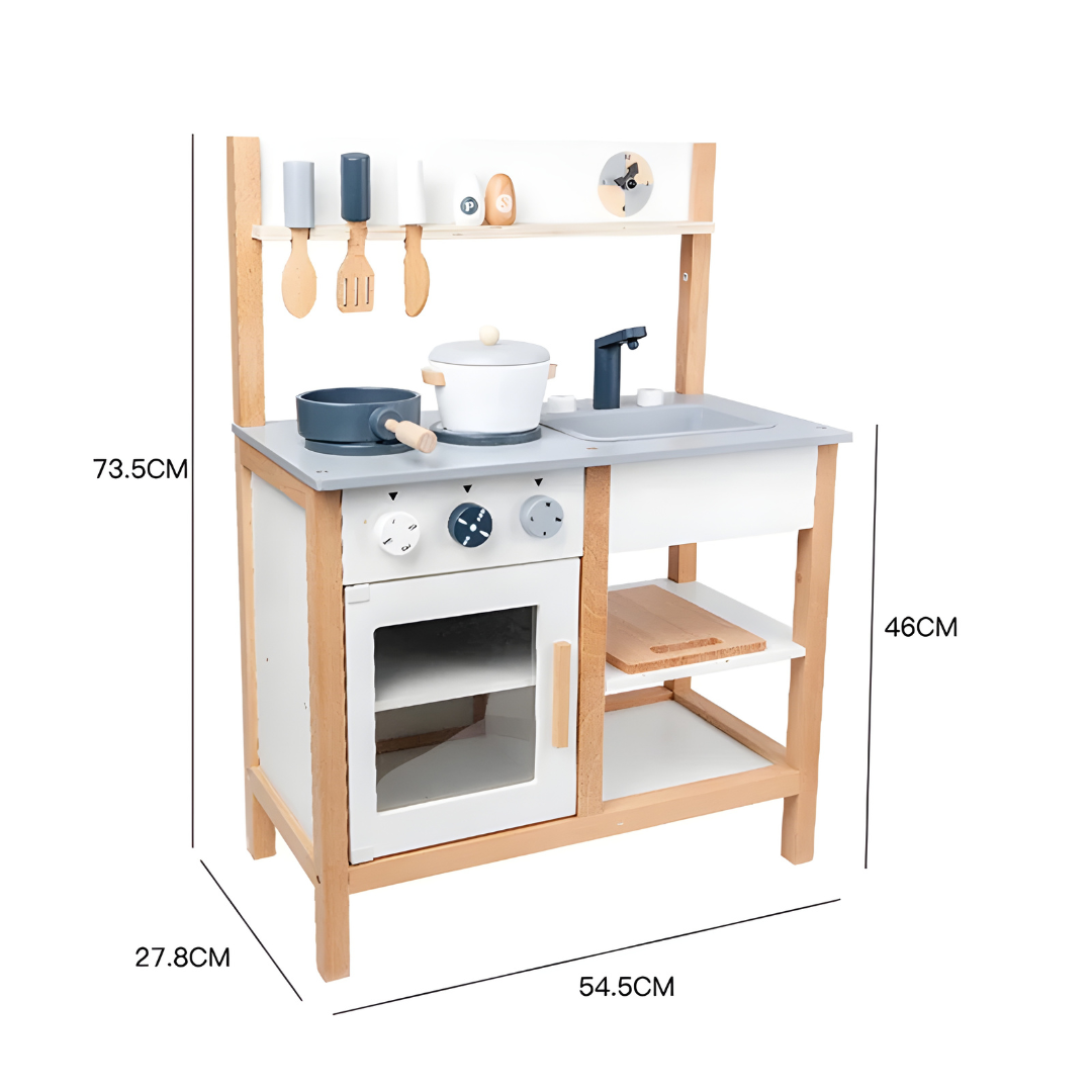 Wooden kitchen Toy Set For 3-6-Year-Old Boys And Girls