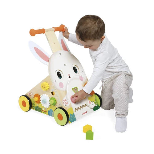 Janod - Wooden Rabbit Multi Activity Cart
