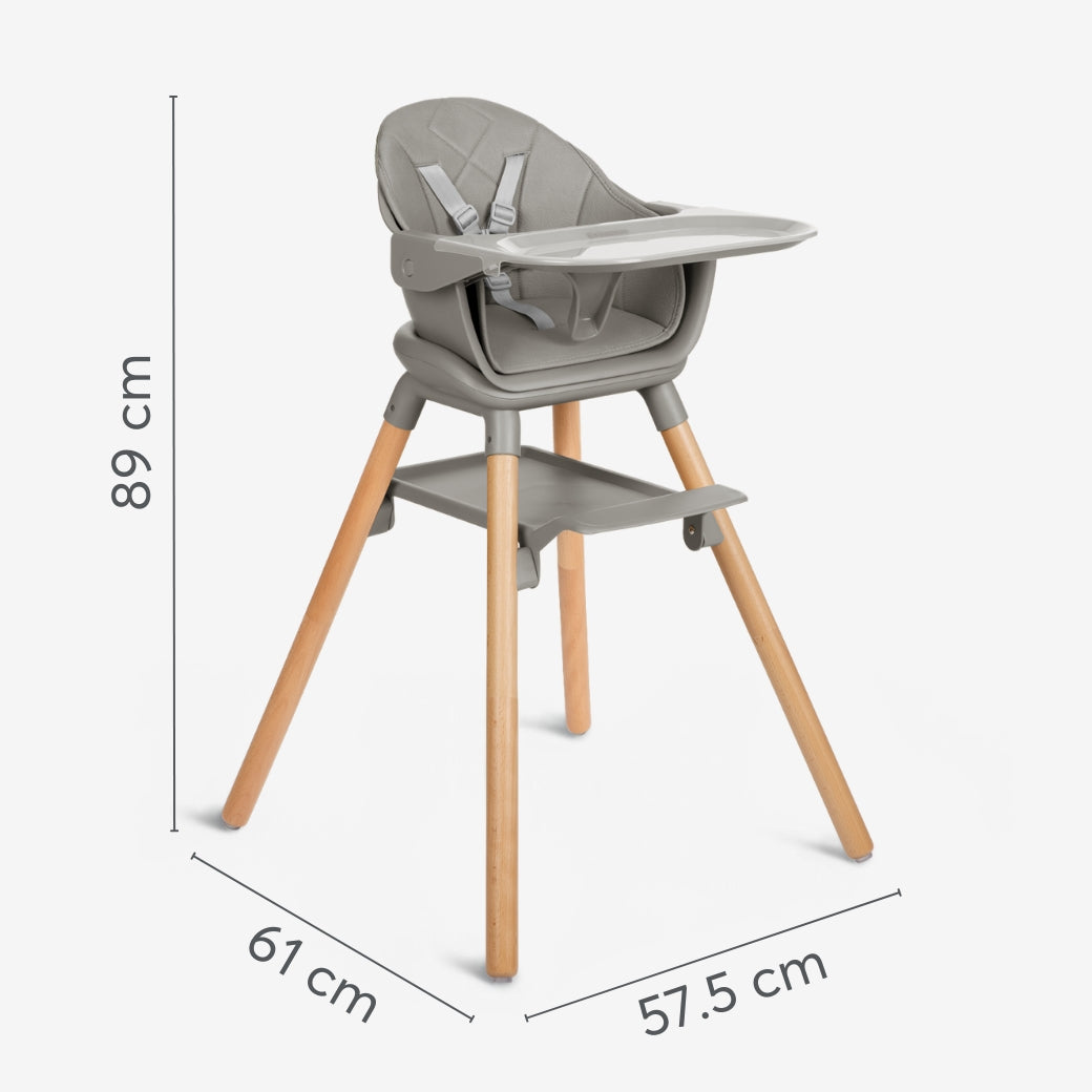Kikkaboo 2-in-1 Wooden Highchair