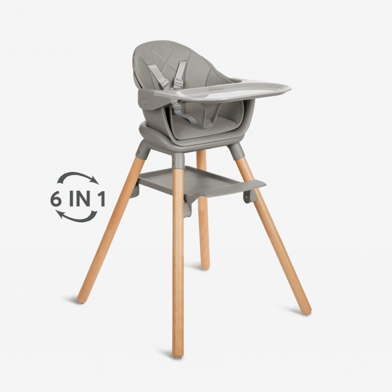 Kikkaboo - Highchair 6in1 - Woody Grey 2024