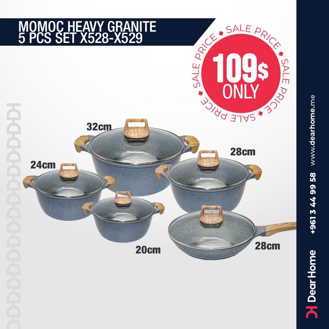 MOMCOC HEAVY GRANITE 5PCS SET  X528/X529