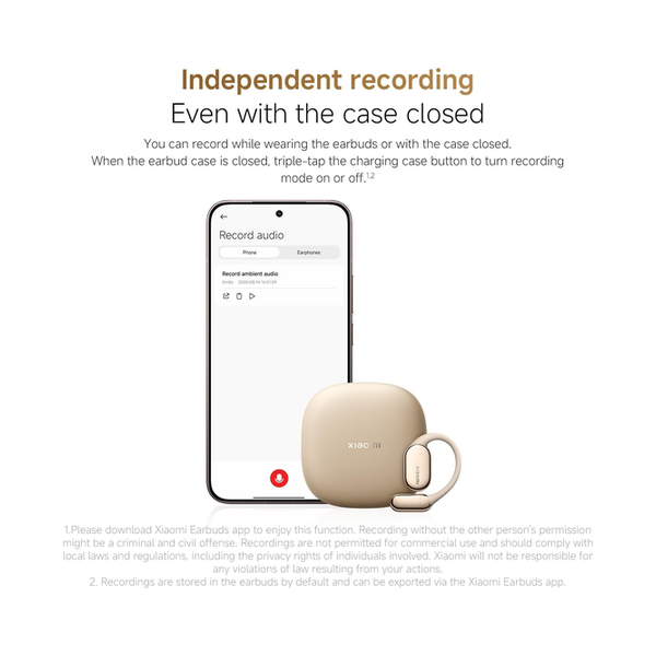 Xiaomi OpenWear Stereo Pro Workout Earbuds All-Day Comfort & Secure Fit 8.5h/45h Long Battery Life Anti-Sound-Leakage Independent Spatial Audio with Head Tracking Hi-Res Audio certification