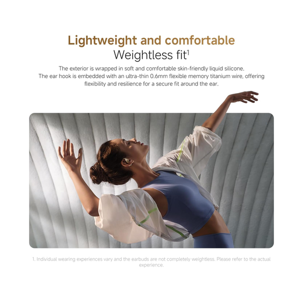 Xiaomi OpenWear Stereo Pro Workout Earbuds All-Day Comfort & Secure Fit 8.5h/45h Long Battery Life Anti-Sound-Leakage Independent Spatial Audio with Head Tracking Hi-Res Audio certification