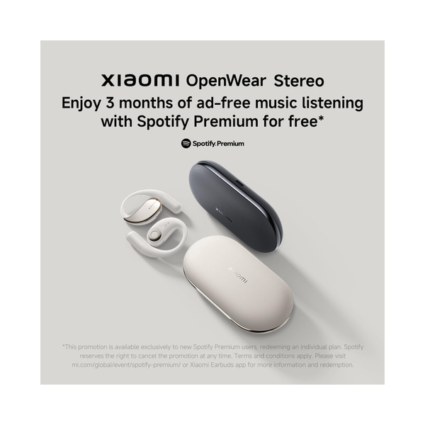 Xiaomi OpenWear Stereo - True Wireless Bluetooth Headphone, Open-ear design, Hi-Res Audio, 17x12mm dynamic driver, 10mm sound leakage reduction driver, Up to 38.5h batterylife