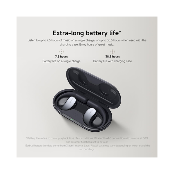 Xiaomi OpenWear Stereo - True Wireless Bluetooth Headphone, Open-ear design, Hi-Res Audio, 17x12mm dynamic driver, 10mm sound leakage reduction driver, Up to 38.5h batterylife